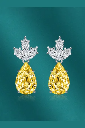 Designs & You Silver-Plated Teardrop Shaped Drop Earrings