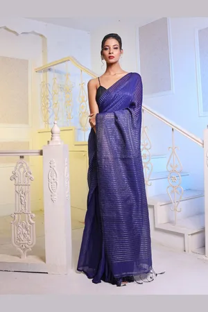 Charukriti Striped Pure Cotton Saree