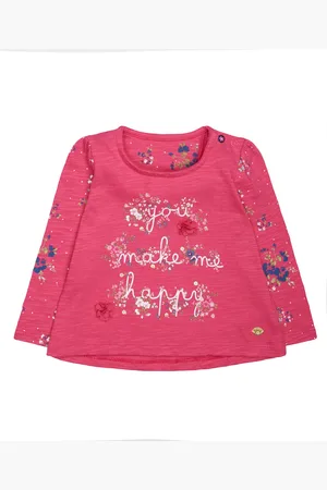 Mothercare Girls Pink Printed Round Neck T-shirt