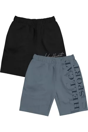 HELLCAT Girls Pack Of 2 Typography Printed Sports Shorts