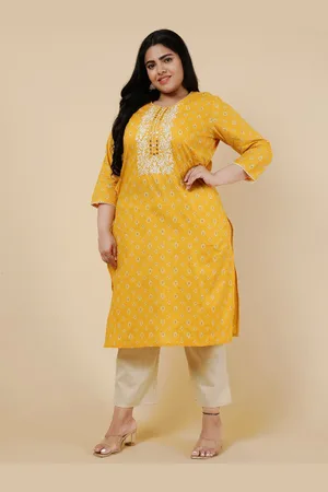 BE INDI Women Round Neck Ethnic Motifs Straight Side Slits Regular Kurta
