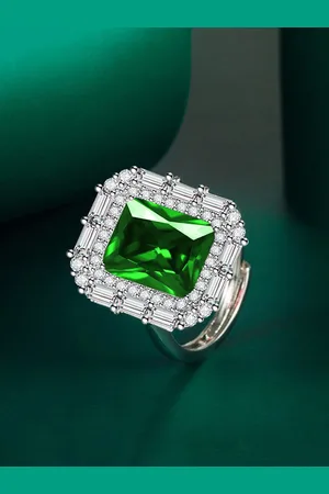 Designs & You Silver-Plated CZ-Studded Adjustable Finger Ring