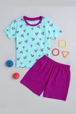 BUMZEE Girls Printed Pure Cotton T-shirt With Shorts