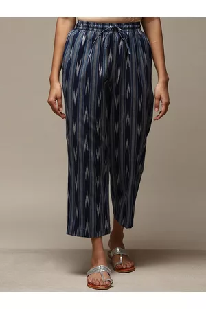 Biba Women Striped Relaxed Cotton Trousers