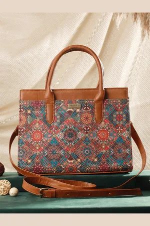 Priyaasi Floral Printed PU Shopper Handheld Bag