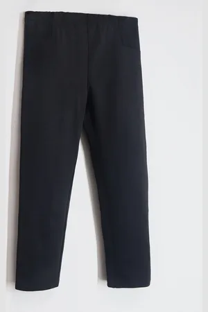 Cherry Crumble Girls Regular Fit Black Solid Jeggings