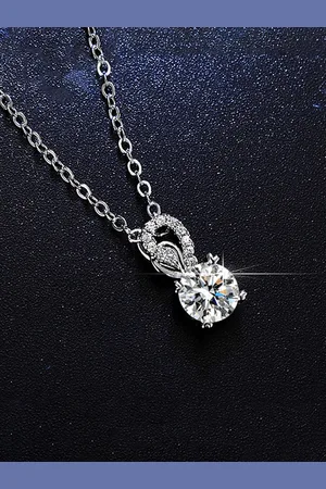 Jewels Galaxy Silver-Plated CZ Studded Peacock Pendant