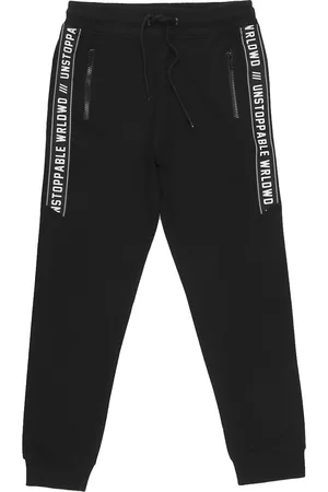 Provogue Boys Typography Printed Mid Rise Cotton Joggers