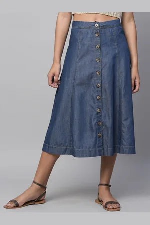 Chemistry A-Line High Waist Denim Skirt