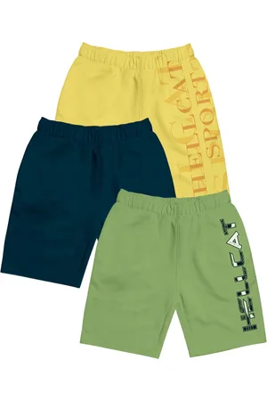 HELLCAT Girls Pack Of 3 Typography Printed Cotton Shorts