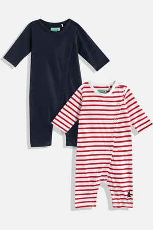 Benetton Infant Boys Pack of 2 Pure Cotton Rompers