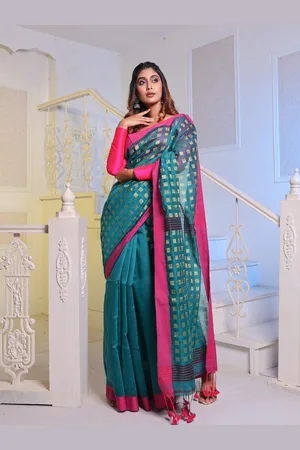 Charukriti Geometric Woven Design Zari Saree