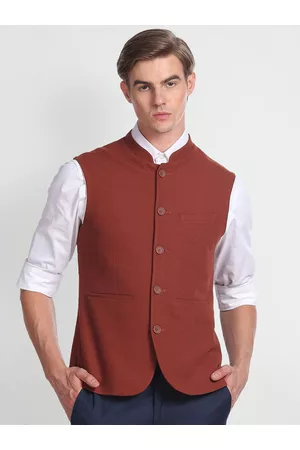 Arrow Mandarin Collar Slim Fit Nehru Jacket