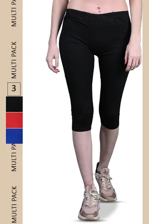 FRENCH KLEIDER Girls Pack of 3 Skinny Fit Mid-Rise Capris