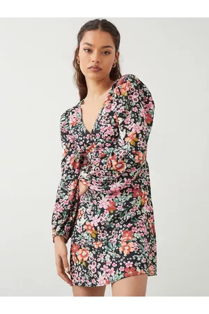 Dorothy Perkins Petite Floral Print Smocked Empire Mini Dress