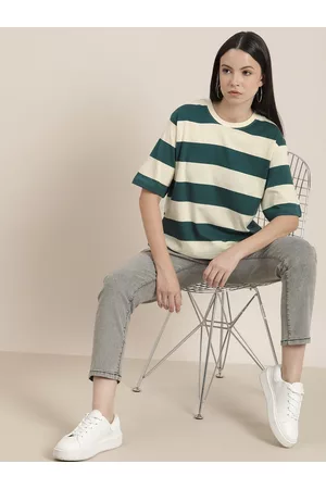 Difference of Opinion Women Striped Loose T-shirt