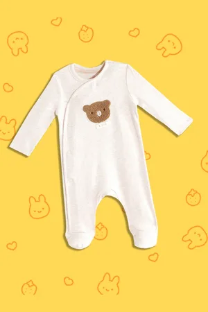 Mothercare Infant Kids Off White Solid Pure Cotton Bodysuit