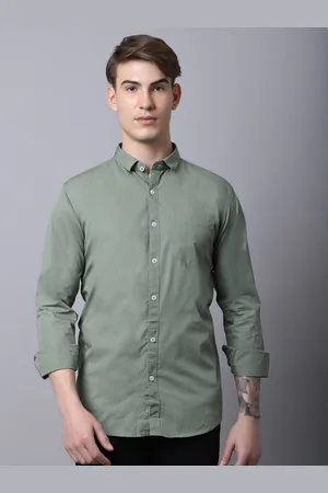Majestic Men Green Slim Fit Pure Cotton Casual Shirt