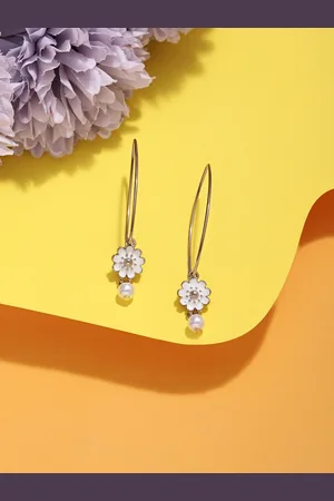Ami Gold-Plated Flower Shaped Drop Earrings