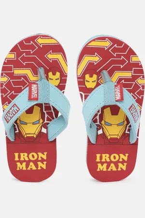 toothless Boys Blue Marvel Avengers Iron Man Printed Rubber Thong Flip-Flops