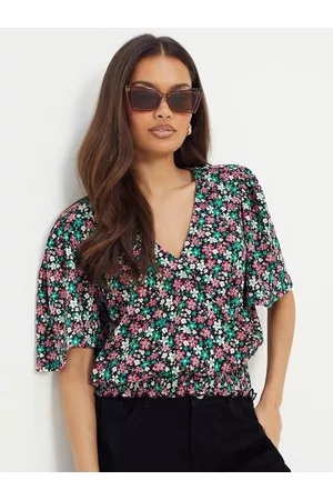 Dorothy Perkins Petite Floral Print Smocked Blouson Top