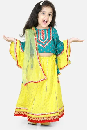 BownBee Girls Printed Thread Work Ready to Wear Lehenga & Blouse With Dupatta