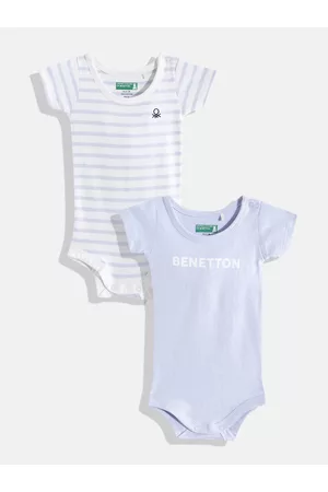 Benetton Infant Boys Pack of 2 Pure Cotton Rompers