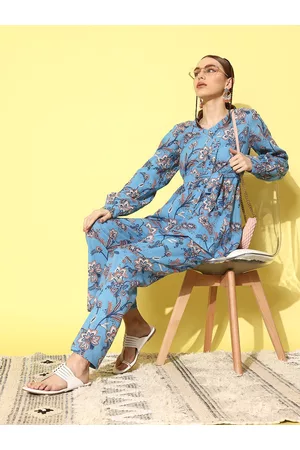 InWeave Women Printed Belted Tunic with Trousers
