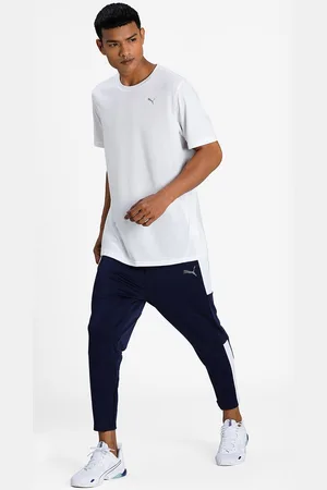 PUMA Men White Solid Performance Short Sleeve Training T-shirt