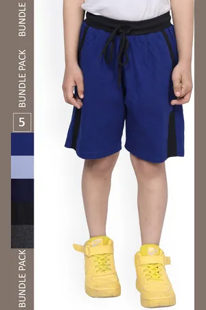 IndiWeaves Boys Pack of 5 High-Rise Cotton Shorts