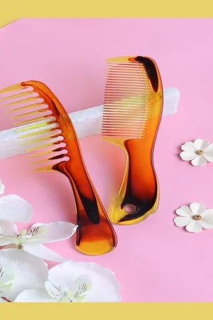 Jewelz Set of 2 Regular Hair Comb for No Hair Breakage - Brown