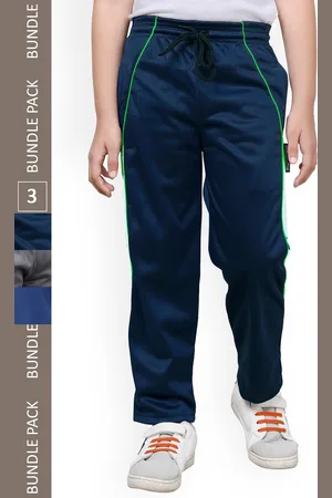 IndiWeaves Boys Side Panelled Mid-Rise Regular Fit Track pants (Pack Of 3)