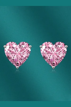 Designs & You Silver Plated Heart Shaped Stud Earrings