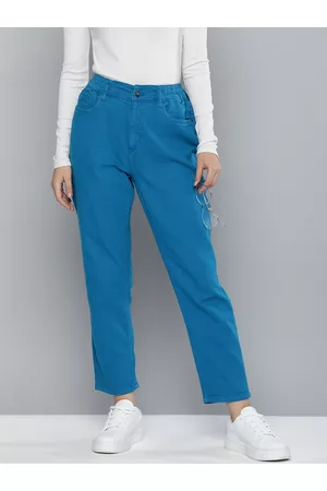 Mast & Harbour Women Boyfriend Fit High-Rise Stretchable Jeans