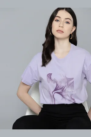 Chemistry Floral Print Drop-Shoulder Sleeves Pure Cotton T-shirt