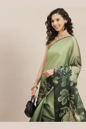 Sangria Women Floral Digital Printed Saree with Blouse Piece