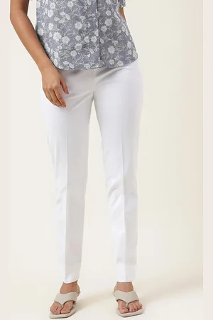 Fabindia Women Cotton Slim Fit Plain Trousers