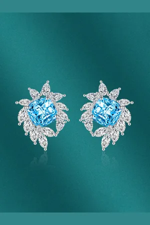 Designs & You Silver-Plated CZ Studded Studs Earrings