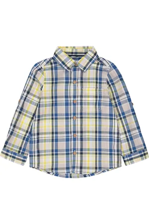 Mothercare Boys Blue & Beige Checked Regular Fit Casual Shirt