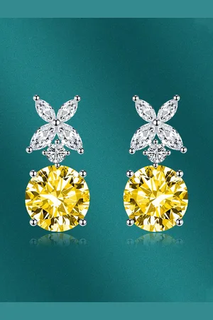 Designs & You CZ Studded Circular Drop Earrings