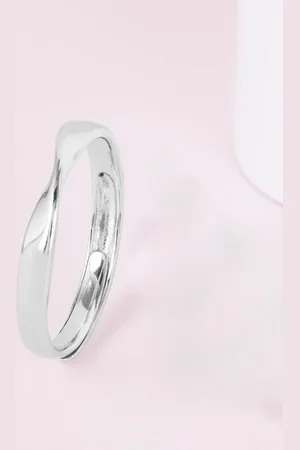 Zavya Men Sterling Silver Rhodium-Plated Finger Ring