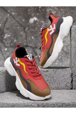WROGN Men Colourblocked & Woven Design Running Shoes