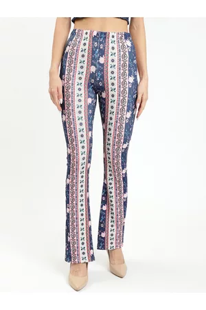 BAESD Women Floral Printed Slim Fit Wrinkle Free Trousers