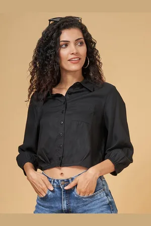 Pantaloons Shirt Style Crop Top
