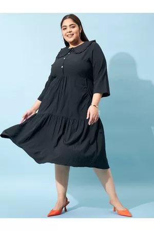 ATHENA Women Plus Size A-Line Midi Dress