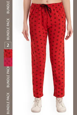 IndiWeaves Women Pack Of 2 Floral Printed Track Pants