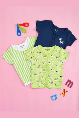 Pantaloons Infant Boys Pack Of 3 Printed V-Neck Cotton T-shirt