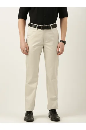 Buy Men Khaki Solid Regular Fit Trousers Online - 191951 | Peter England