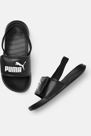PUMA Kids Brand Logo Printed Sliders with Water Repellent Strap