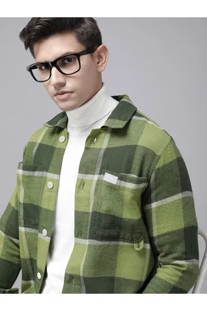 The Bear House Men Checked Heavy Flannel Cotton Shacket